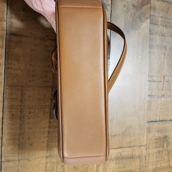 Coach 19 Wristlet Tan Leather Butterfly Applique Studded Bag F59076 - Picture 7 of 11